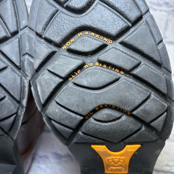 Ariat Sierra Saddle Western Work Boots Mens 8.5D Brown Leather Slip Resistant - Picture 15 of 15